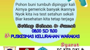 Deteksi Dini Kanker Servik, TP PKK dan Puskesmas Kelurahan Warakas Gelar IVA Test