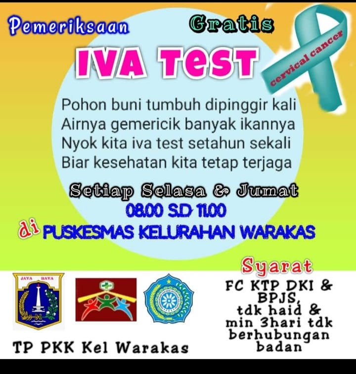 Deteksi Dini Kanker Servik, TP PKK dan Puskesmas Kelurahan Warakas Gelar IVA Test