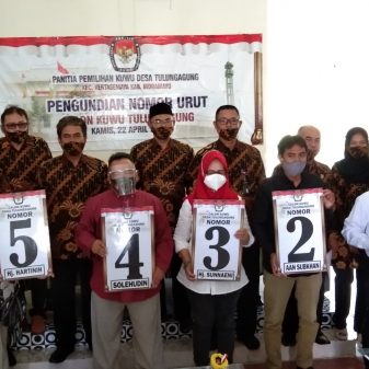 Pengundian Pengambilan Nomer Urut Calon Kades Desa Tulungagung Berjalan Kondusif