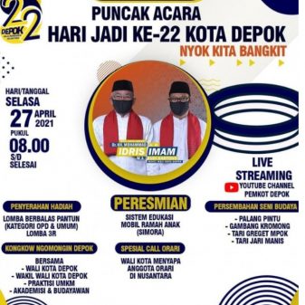 Puncak Peringatan Hari Jadi Ke – 22 Pemkot Depok Siapkan sejumlah Acara