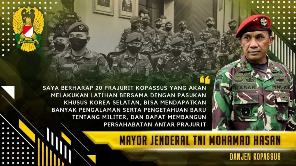 Kasad Berikan Tugas 20 Prajurit Kopassus, Latihan Bersama Pasukan Khusus Korsel