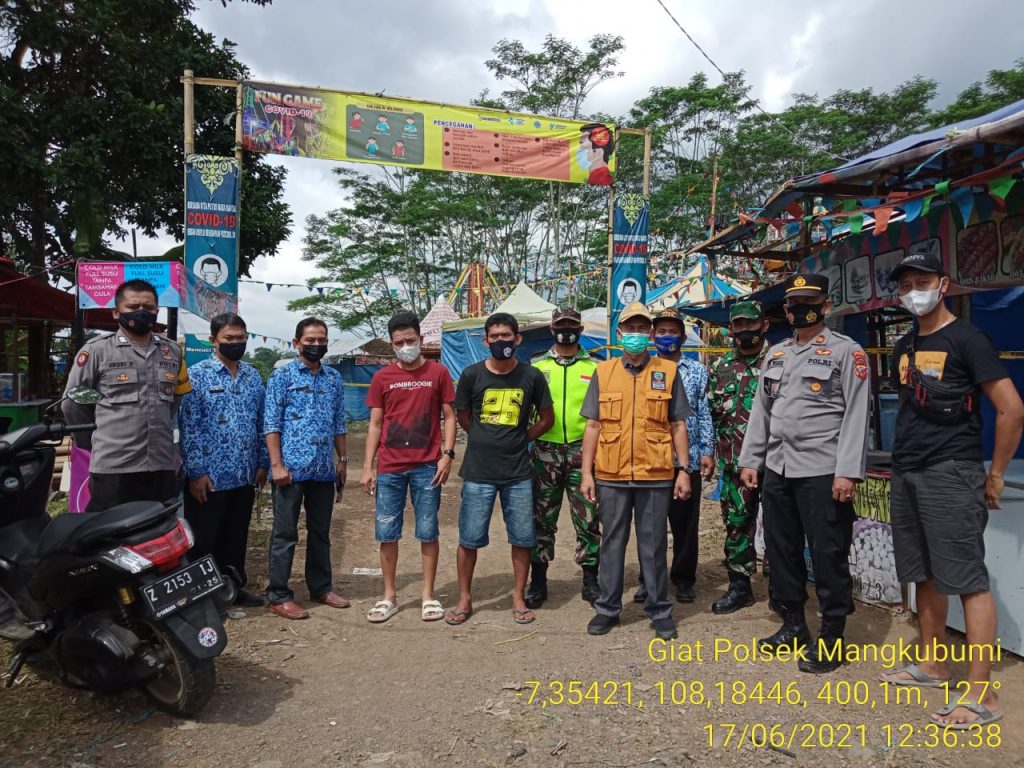 Gugus Tugas Covid-19 Laksanakan Punutupan Hiburan Pasar Malam di Mangkubumi