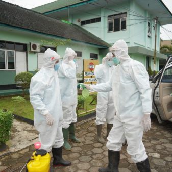 Lindungi Keluarga Besarnya, Kantor Korem 071/Wijayakusuma di Semprot Disinfektan