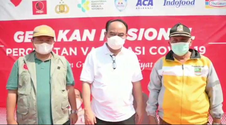 Ketum Projo Pantau Giat Vaksin Di SMAN 2 Tambun Utara