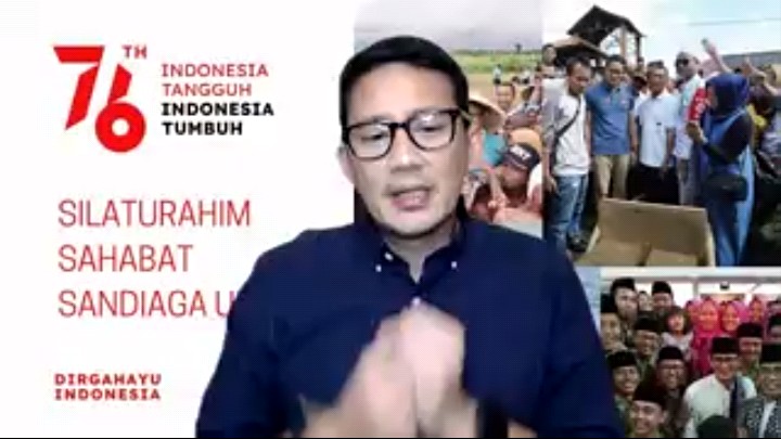Tingkatkan Perekonomian Dan Pariwisata Serta UMKM Di Indonesia, Sandiaga UNo Adakan Pertemuan Secara Virtual