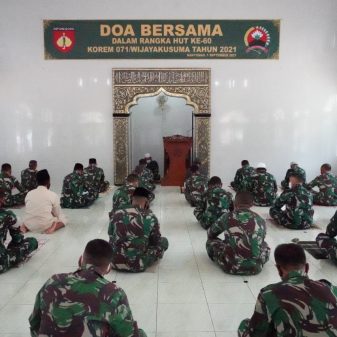 Sambut Hari Jadinya Ke-60, Korem 071/Wijayakusuma Gelar Doa Bersama