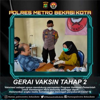 Polres Metro Bekasi Kota, Himbau Masyarakat Untuk Vaksinasi