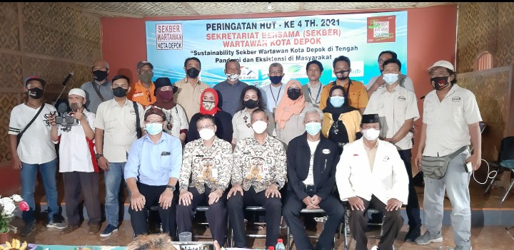 Kadis Kominfo dan Asisten Ekonomi Pembangunan Setda Depok Hadiri Acara HUT Ke -4 Sekber Wartawan Kota Depok