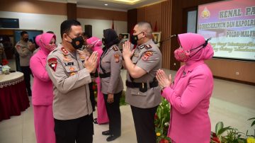 Polda Maluku Gelar Kenal Pamit Dirreskrimum dan Kapolres Malteng