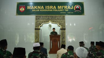 Danrem 071 : Peringatan Isra Mi’raj momentum mengimplementasikan Akhlakul Karimah Prajurit