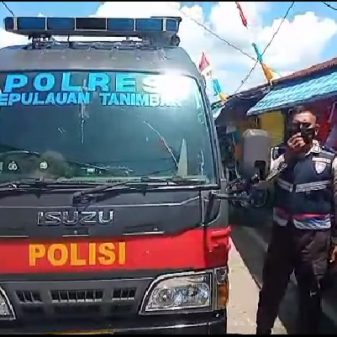 Sat Binmas Polres Kepulauan Tanimbar Giat Himbauan Penerapan Prokes Jelang MTQ Ke-29