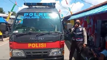 Sat Binmas Polres Kepulauan Tanimbar Giat Himbauan Penerapan Prokes Jelang MTQ Ke-29