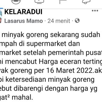 Harga Minyak Goreng Naik, Masyarakat Sabu Raijua Mengeluh