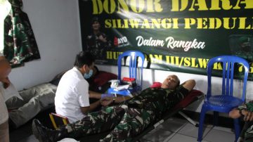 Kodim Ciamis Selenggarakan Donor Darah Dalam Rangka HUT Kodam III/SLW