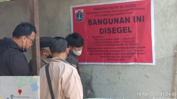 Satpel Citata Cilincing Segel Bangunan Tanpa Izin IMB, Namun Kegiatan Pembanguna Tetap Berjalan