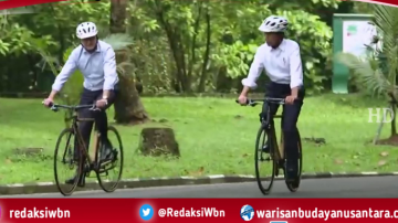 Presiden Pakai Sepeda Bambu Temanggung Jalan Pagi Bersama PM Australia