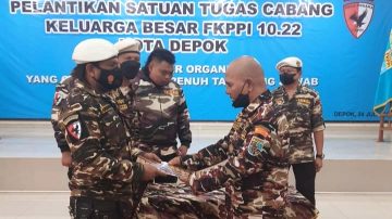 Andrew Ruff Resmi Menjadi Komandan Satgas Cabang KB FKPPI 10.22 Kota Depok