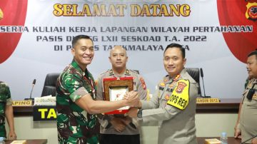 Kapolres Tasikmalaya Kota Menerima Kunjungan Pasis Dikreg LXII Sesko AD TA 2022
