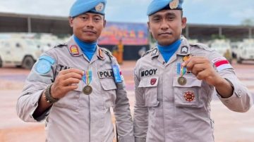 Sukses Misi Perdamaian Di Afrika Tengah, Personel Polda NTT Toreh Medali PBB