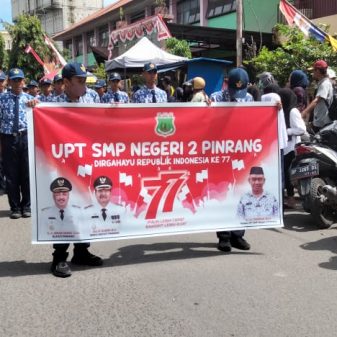 Sambutan HUT RI Ke-77, Giat lomba Gerak Jalan Tingkat SD,SMP,SMA dan SMK Se-kabupaten Pinrang