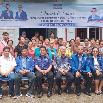 Ulang Tahun Partai Demokrat Ke-21, DPC Nias Barat Gelar Pembagian Sembako