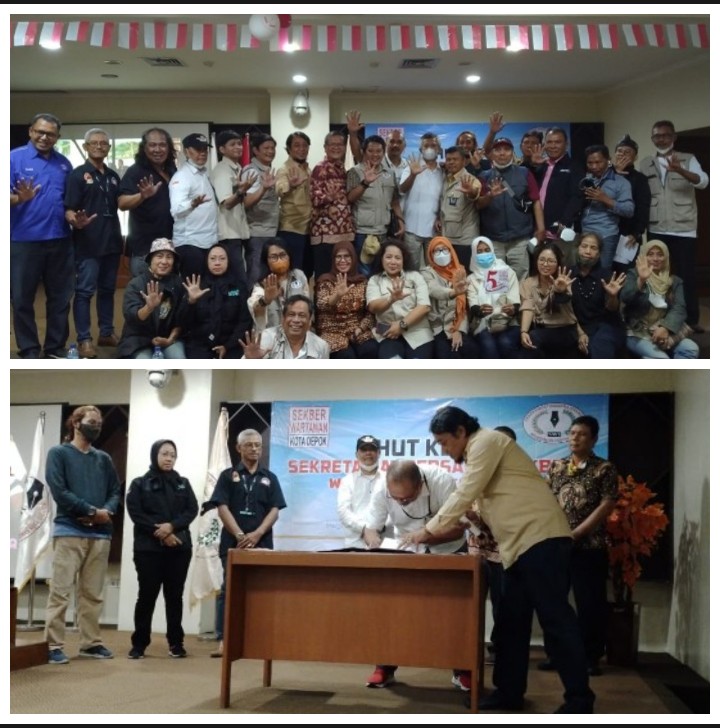 HUT Sekber Ke-5, dihadiri Para Ketua Organisasi Dan Komunitas Wartawan Kota Depok