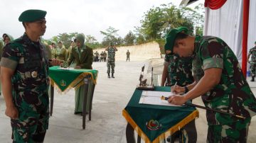 Danrem 062/Tn Pimpin penyerahan tugas dan Jabatan Dandim 0625/Pangandaran