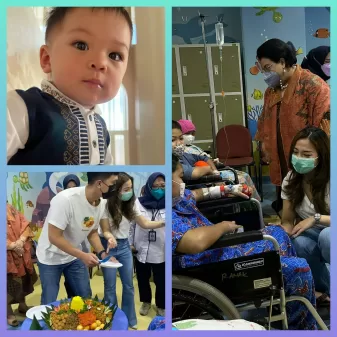 Sambut HUT 1 Tahun Issa Cucu Karlina Damiri, Berbagi Kasih Kepada Anak-anak Di RS Kangker Darmais