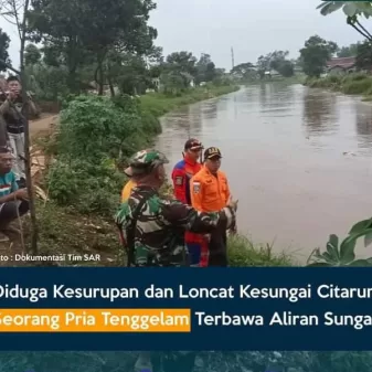 Seorang Pria 26 tahun Hanyut di Sungai Citarum Belum Diketemukan
