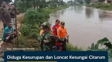 Seorang Pria 26 tahun Hanyut di Sungai Citarum Belum Diketemukan