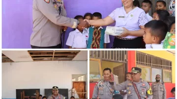 Dukung Literasi Anak, Kapolres Sabu Raijua Bagikan Buku Kepada Siswa SD