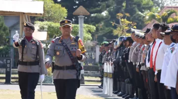 Songsong Pengamanan Pemilu Serentak 2024, Polres Ngada Apel Gelar Pasukan OMB