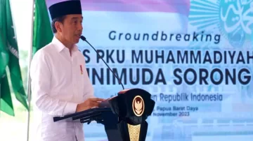 Presiden Jokowi Letak Batu Pertama Rumah Sakit Terintegrasi Pertama Sorong Papua