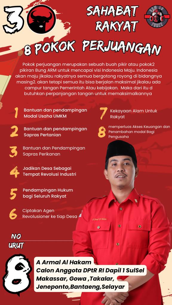 8 Pokok Perjuangan Andi Armal Caleg DPR RI Dapil Sulsel 1, Bangkitkan Ekonomi Rakyat