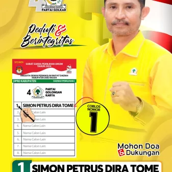 Simon Petrus Dira Tome, Calon anggota DPRD Sabu Raijua dari Partai Golkar dengan Nomor Urut 1