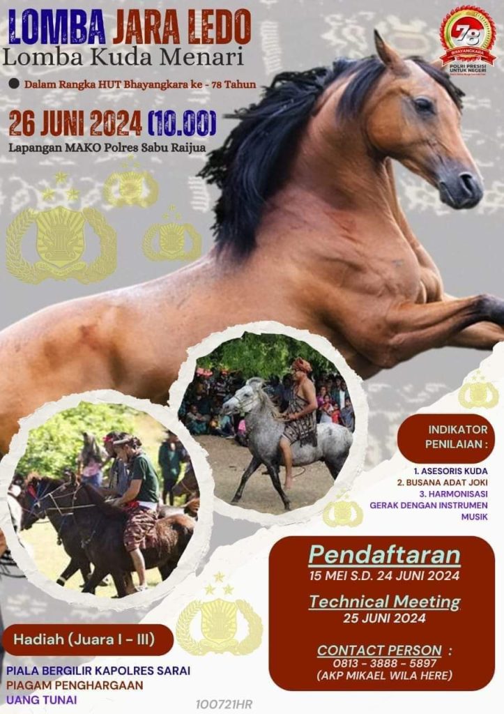 Sambut HUT Bayangkara Ke 78, Polres Sabu Raijua Gelar Lomba Kuda Menari