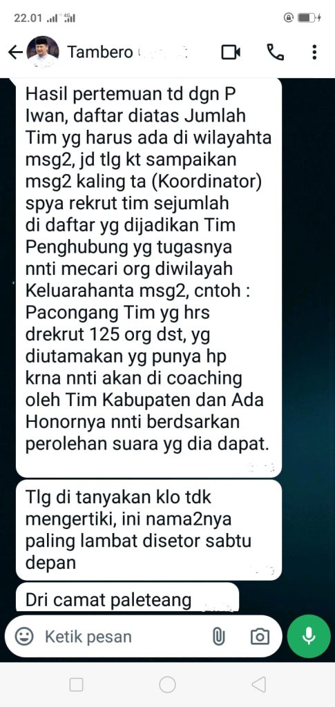 Netralitas Camat Paleteang Dipertanyakan, Diduga Turut Bantu Perekrutan Tim Balon Bupati Pinrang
