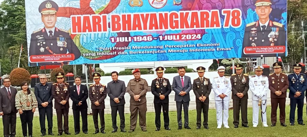 Pelaksanaan Upacara HUT BHAYANGKARA KE- 78 Di Halaman Kantor Gubernur Sulawesi Utara