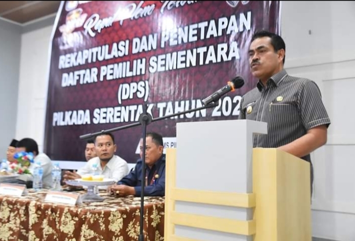 Pj. Bupati Pinrang Hadiri Rapat Pleno Terbuka KPU Hasil Rekapitulasi dan Penetapan DPS Pilkada Serentak Tahun 2024