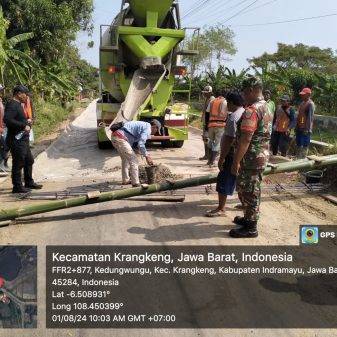 Pemdes Kedungwungu realisasikan, Pemanfaatan Dana Desa Guna pengecoran Rabat Beton Jalan Desa