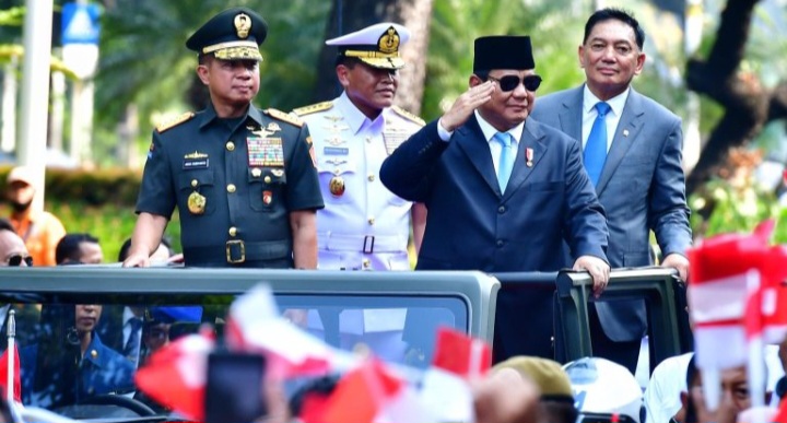 Presiden Prabowo Subianto Hadiri Upacara Penerimaan Penyerahan Memorandum Menteri Pertahanan