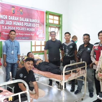 HUT Humas Polri Ke-73, Polres Ngada NTT Gandeng Forum Jurnalis Ngada Gelar Donor Darah