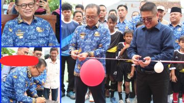 Pj. Wali Kota Bekasi Gani Muhamad Resmikan Lapangan Olah Raga