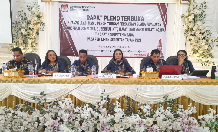 Pilkada Ngada 2024 : Pleno KPU Paket MURNI Menang 54.220 Suara, APMJ 32.975 Suara