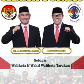 Kepala Wilayah Lembaga Analisis Ham Indonesia Perwakilan Sulawesi dan Kalimantan Ucapkan Selamat Kepada Walikota serta Wakil Walikota Tarakan