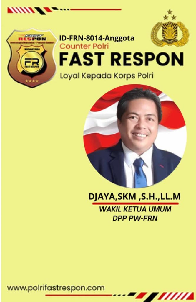 Ketua Umum DPP Fast Respon Nusantara, Tunjuk Djaya Jumain Advokat di Makassar sebagai Wakil Ketua Umum Bidang Hukum