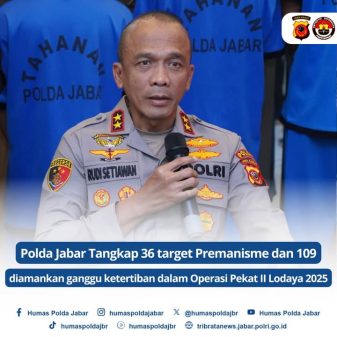 Polda Jabar Tangkap 36 Target Premanisme dan 109 Diamankan Ganggu Ketertiban