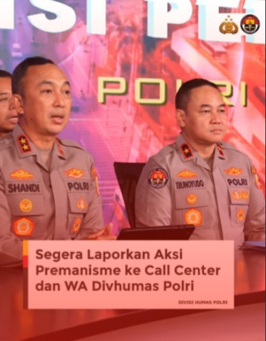 Tangkal Premanisme Polri Umumkan Nomor Pengaduan Cepat