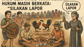 Dadu Berputar, Ayam Bertaji, Hukum Masih Berkata: “Silakan Lapor”