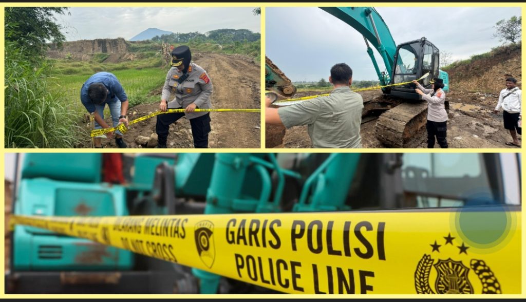 Polresta Cirebon Segel Tambang Galian C Diduga Ilegal di Beber